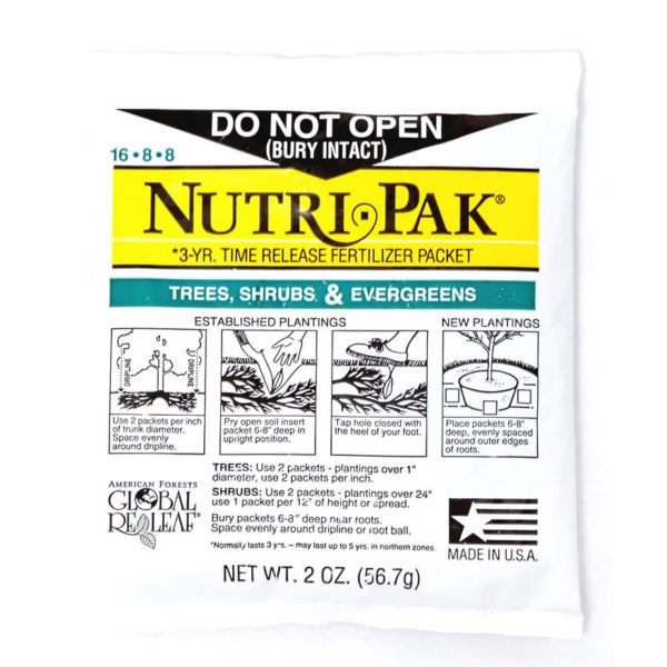 3 Year Nutri Pak Trees Shrubs Evergreens Nutripak Fertilizer Packets Kirkwood Industries Inc