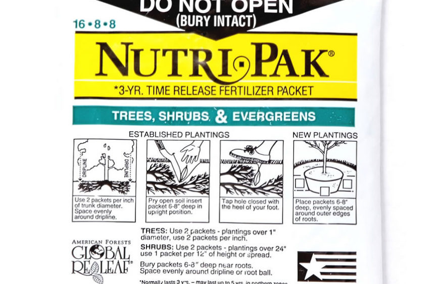 3 Year Nutri Pak Trees Shrubs Evergreens Nutripak Fertilizer Packets Kirkwood Industries Inc